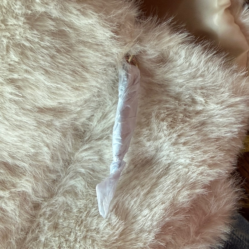 Victoria's Secret Women Off-White Cream Plush Faux Fur Tote Bag Casual Travel - Picture 5 of 7
